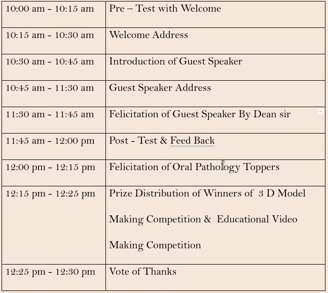 schedule